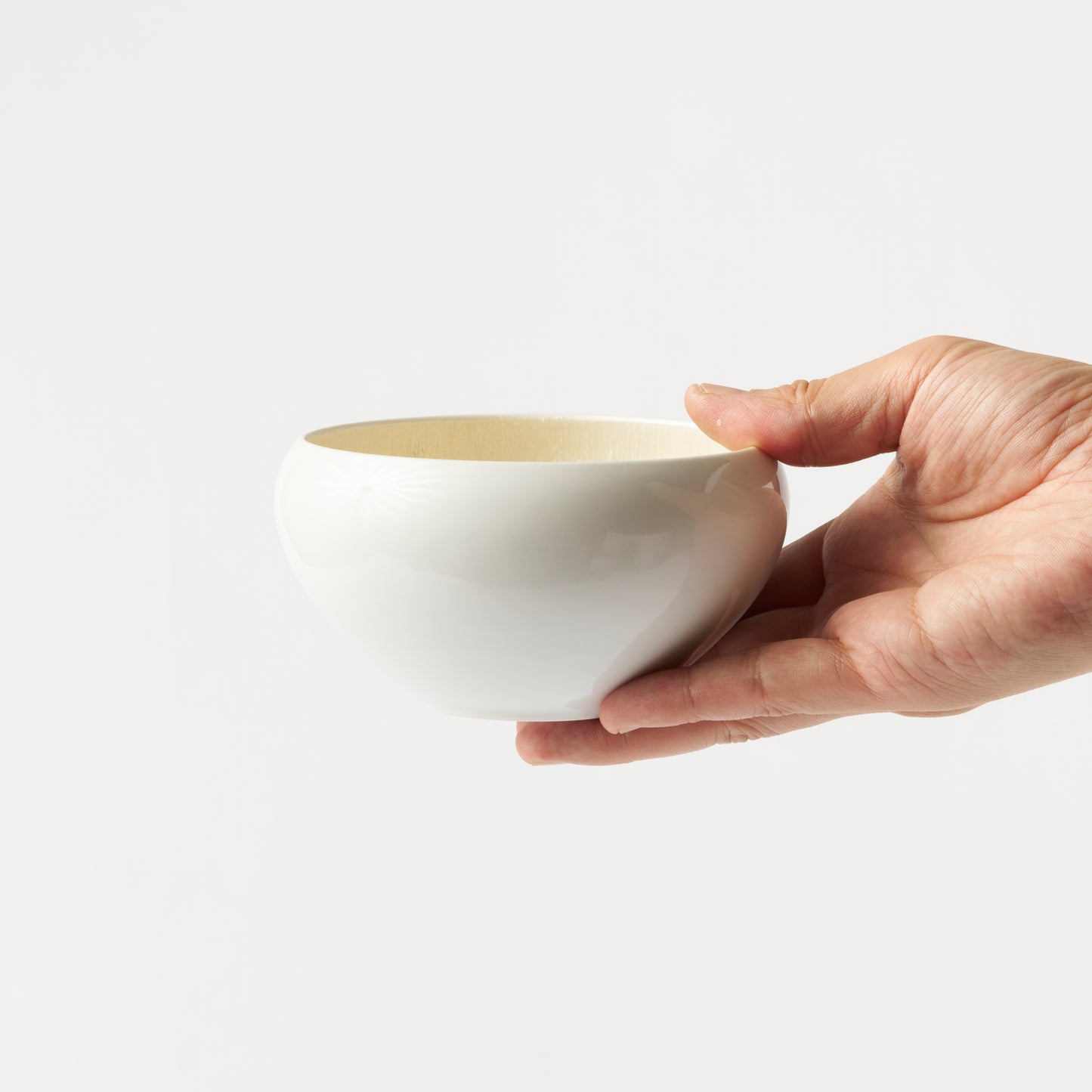 White & Mustard Color Tea Bowl