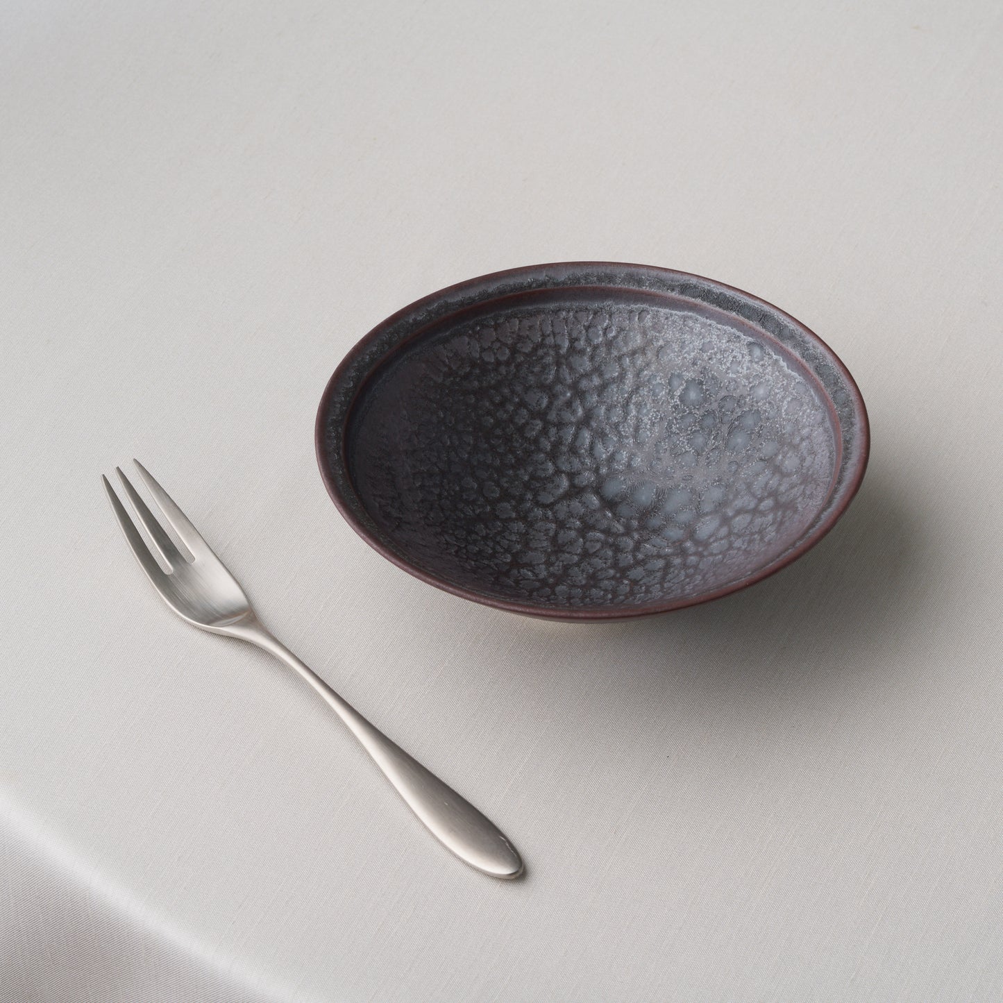 Frame Narrow Rim Bowl - Crystal Glaze Silver