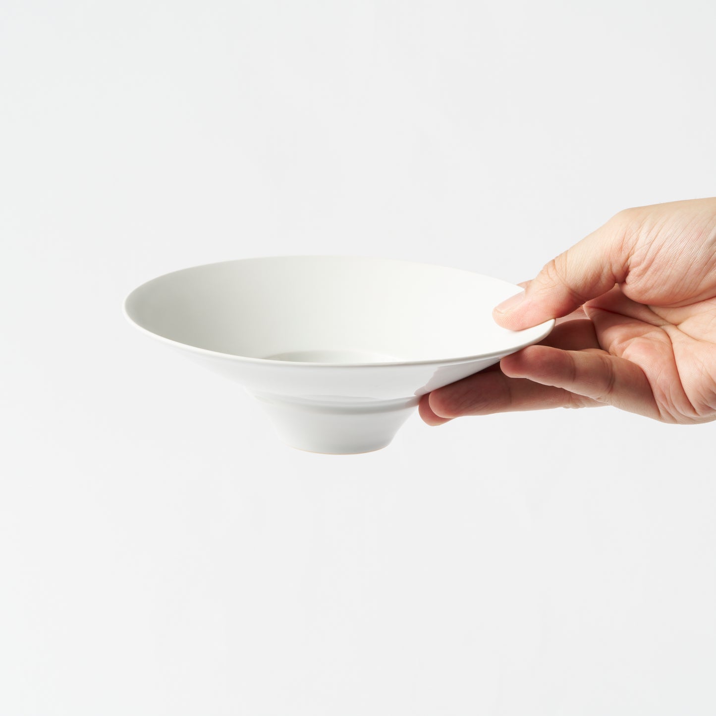 Frame Wide Rim Bowl - White Blast Rim and Glossy White Inner Bowl