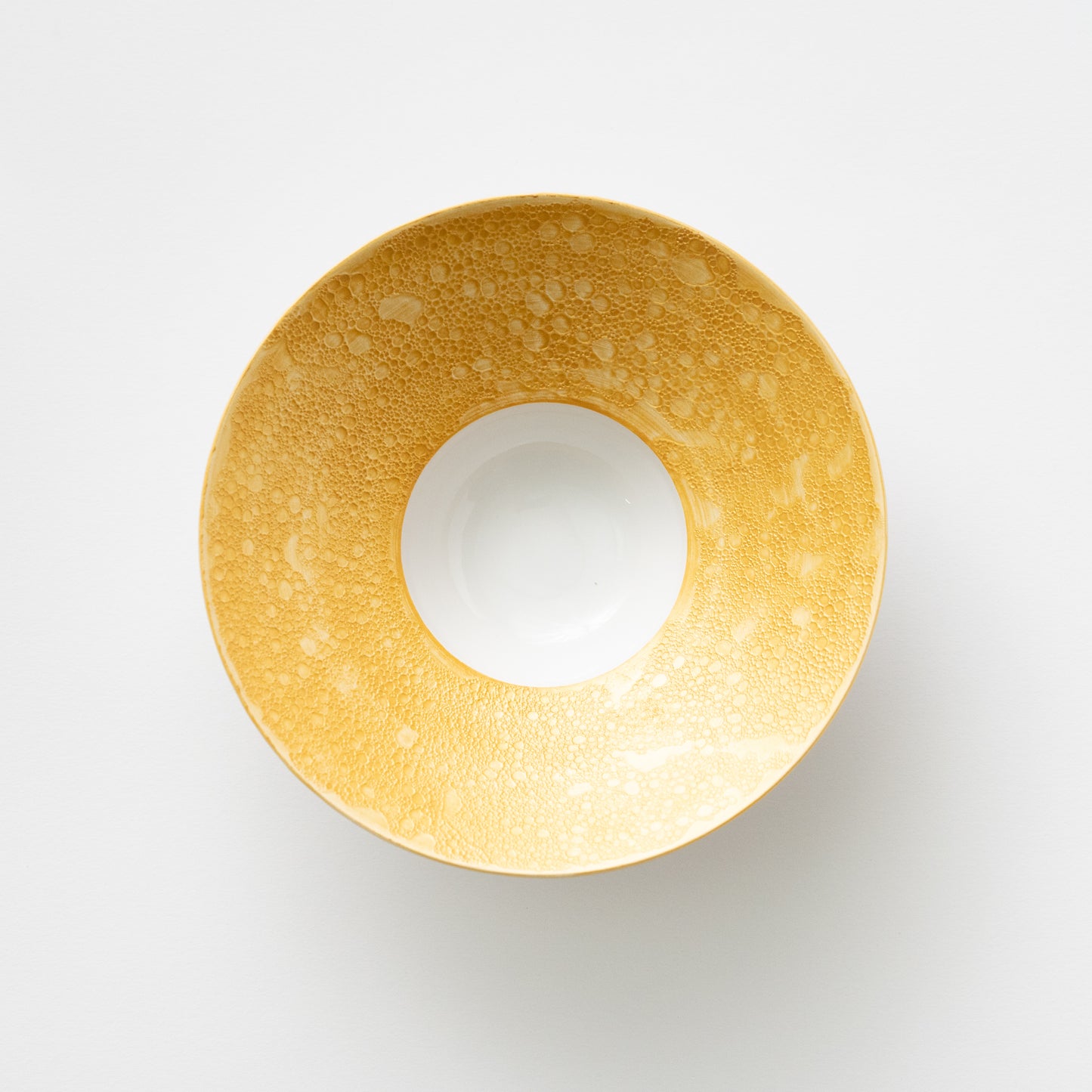 Frame Wide Rim Bowl - Mica Gold on Awagesho White (Center Glossy White)