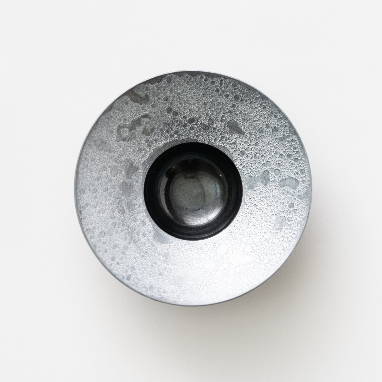 Frame Wide Rim Bowl - Mica Silver on Awagesho Black (Center Glossy Black)