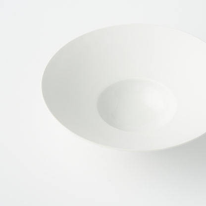 Frame Wide Rim Bowl - White Blast Rim and Glossy White Inner Bowl
