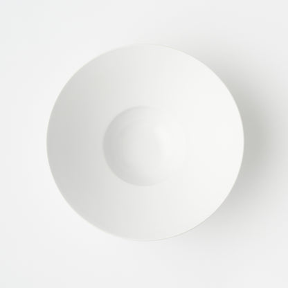 Frame Wide Rim Bowl - White Blast Rim and Glossy White Inner Bowl