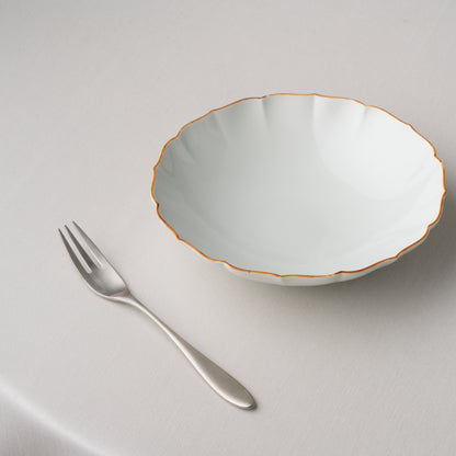Kikyo Bowl 19cm - Rusty Edge White