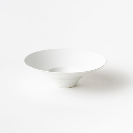 Frame Wide Rim Bowl - White Blast Rim and Glossy White Inner Bowl